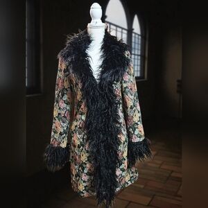 NWT  Elite Meet Tapestry Coat Current Mood SZ XS OVERSIZED SOLDOUT!!